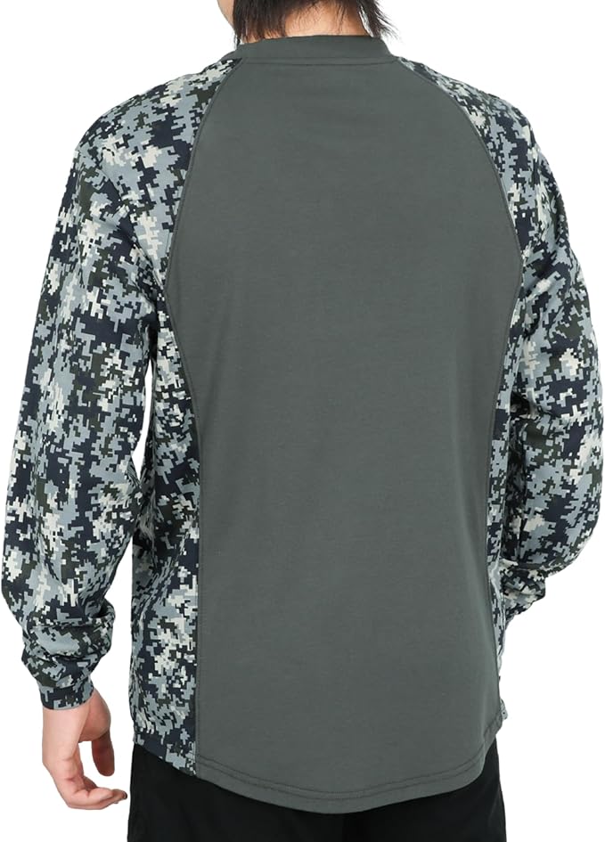 BOCOMAL FR Shirts Crewneck 5.5oz Lightweight Cotton Paisley Camo Two-Tone Flame Resistant Long Sleeve CAT2 Work Shirt
