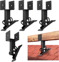 4 Pack 304 Stainless Steel 4x4 Heavy Duty Roof Riser Brackets Kit, Adjustable Roof Riser Beam Mount Brackets for Roof Pergola Gazebo (Black)