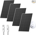 Zivif Solar Panel Charger for Security Cameras, 2W Solar Panel with Micro USB & USB-C Ports for Rechargeable Battery Camera, 360° Adjustable Mount (4 Pack)