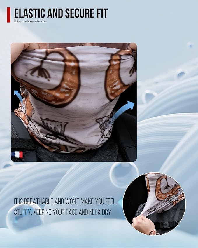 Neck Gaiter and Arm Sleeves Set, UPF 50+ Breathable Face Mask and Cooling Compression Sleeves