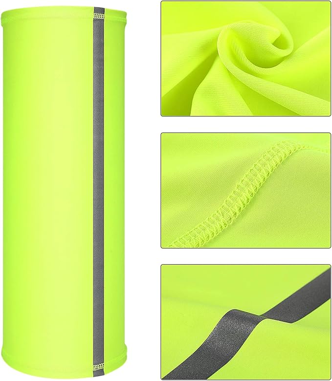 SATINIOR 4 Pcs Neck Gaiter for Men Reflective Face Mask Cover, UV Sun Protection Neon Balaclava Hi Vis Bandana for Work