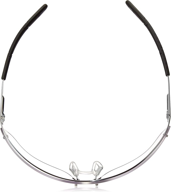 Bollé Safety 40073 Silium Safety Eyewear with Silver Metal + TPE Semi-Rimless Frame and Clear Lens