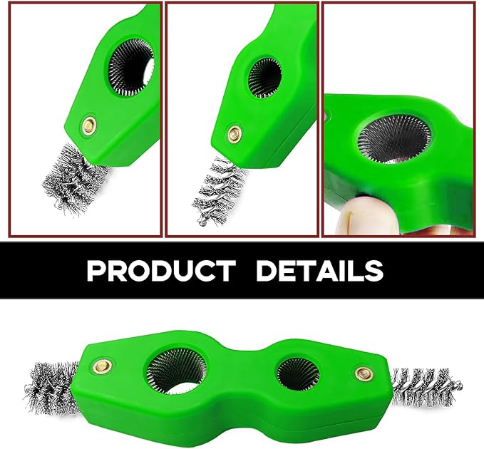 4 in 1 Car Battery Terminal Cleaning Brush, Anti-Rust Auto Battery Cleaner Brush Tool, Universal for Automotive and Marine for Plumbing Installation Soldering Brazing, Car Accessories (Green)