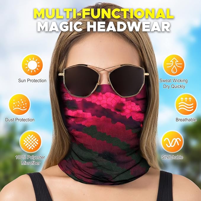 JOEYOUNG Headwear, Bandana, Neck Gaiter Head Wrap Headband Balaclava Magic Scarf