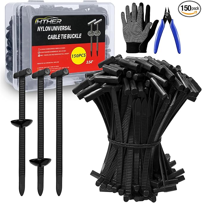 150PCS Upgraded Nylon Universal Cable Tie Buckle,Self-Locking Multifunctional Zipper Clips, Zip Ties Heavy Duty with UV Resistance for Car Bumper Fender Repair, Home, Garden, and Outdoor Organization