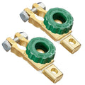 Spurtar Car Battery Disconnect Switch 12V - 24V Top Post 2Pcs, Quick Disconnect Battery Cut Off Switch for Truck RV Boat Vehicles, Green Knob