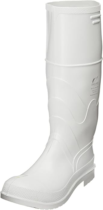 DUNLOP White PVC Steel Toe - Rubber Boots for Men & Women - PVC - Work & Concrete Boots - Steel toe - Waterproof with Tall shaft - Chemical and Slip resistant - White - Size 3-13
