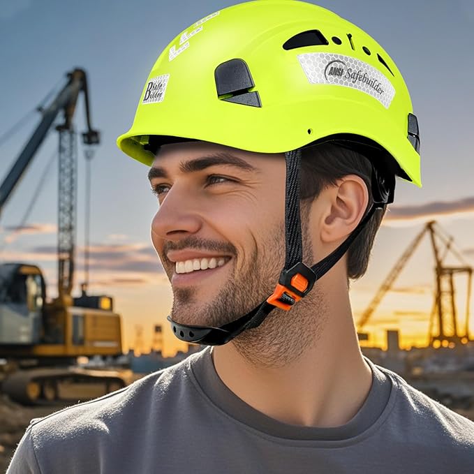 Construction Hard Hats Safety Helmet Reflective ABS Adjustable Ventilation Hardhats Industrial Head Protection ANSI Z89.1