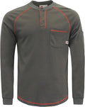 VATRENUS FR Shirts Henley 5.5oz 100% Cotton Flame Resistant Long Sleeve T-Shirts