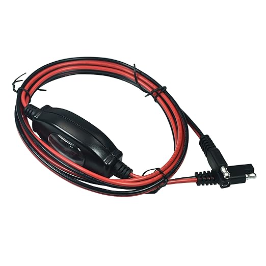 FILSHU 12V SAE to SAE Quick Release Adapter 16AWG Connector Harness with Waterproof On/Off Switch Release Quick Disconnect(6.6FT/2M)