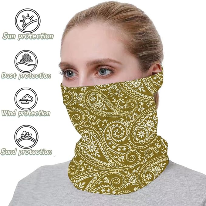 Neck Gaiter Face Cover Bandana Mask Scarf, Breathable Sun& Dust-proof for Cycling Running Fishing Hiking