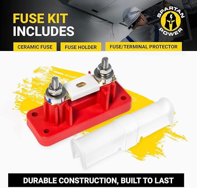 Spartan Power 400 Amp ANL Ceramic Fuse & Holder Kit Red