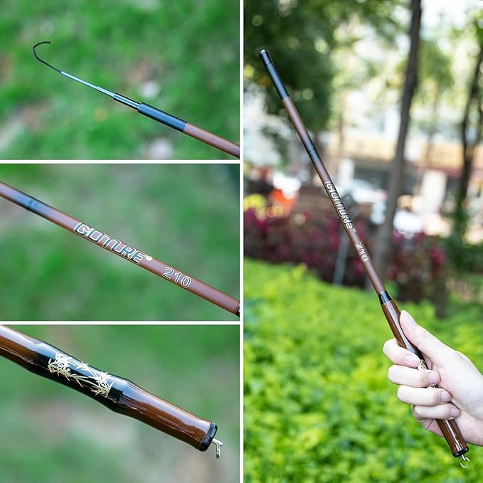 Goture 2Pcs Telescopic Pocket Mini Fishing Rods, Portable Bamboo Small Handle Fishing Rod, Ultralight High Strength Stream River Dike Lake Fishing Rods