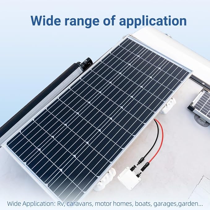Solar Entry Gland, Dual Cable Entry Housing with 3.28ft 10AWG Solar Cable, IP68 UV Resistance for Solar Project on RV, Boat (1m, 10awg)
