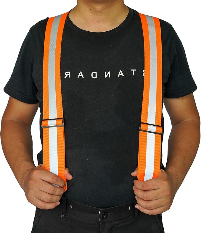 MELOTOUGH Reflective Safety Suspenders|Work Suspenders with Hi Viz Reflective Strip Hold Up Tool Belt Suspenders