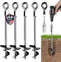 15" Ground Anchors Screw-in - Heavy Duty for High Winds - Ground Stakes - Earth Anchors for Sheds, Swing Sets, Tents, Trampolines, Gazebos, Carports, and Hurricane Tie-Downs