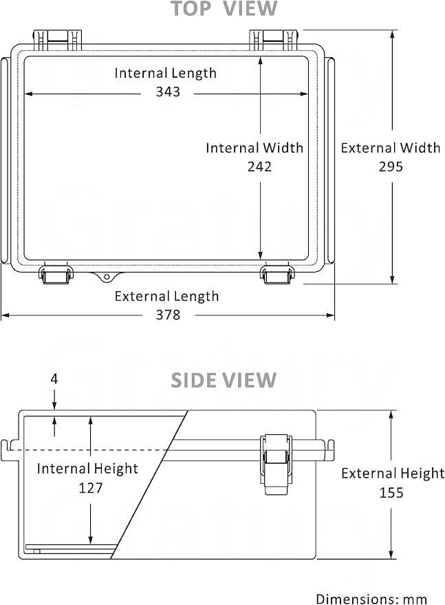Junction Box, IP67 Waterproof Plastic Enclosure for Electrical Project, Hinged Grey Cover, Includes Mounting Plate and Wall Bracket (Grey Cover with Inner Door, 14.6"×10.6"×5.9")