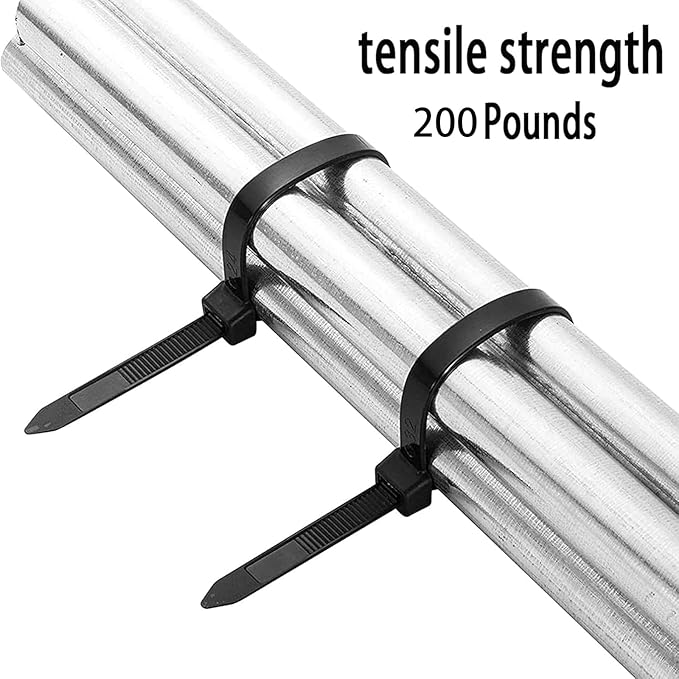 Zip Ties Heavy Duty 20 inch，200 LBS Tensile Strength Durable Long Cable Ties ，Large Wire Ties Adjustable Nylon Tie Wraps for Indoor Outdoor（ 50 pcs Black）