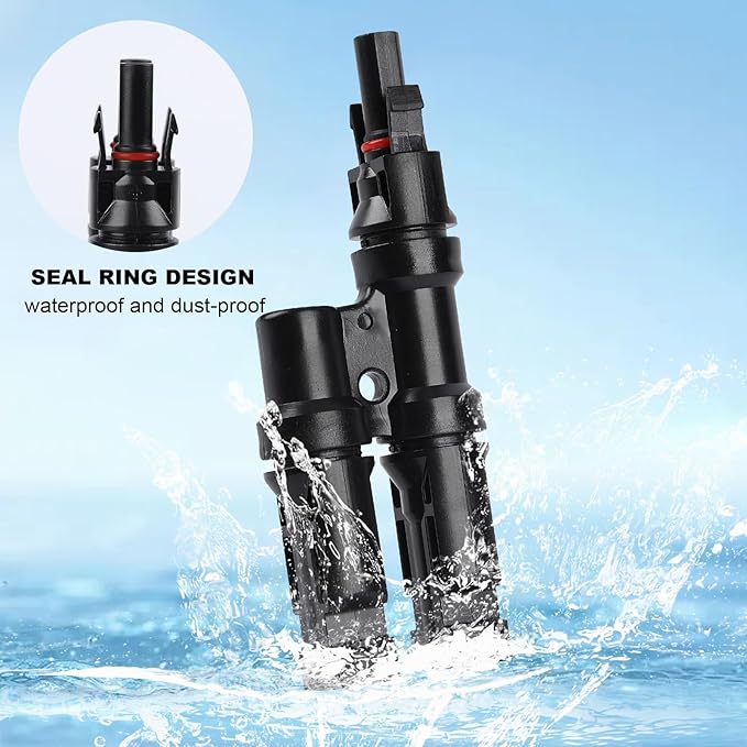 1 Pair Solar Branch Connectors Y Connector, for Parallel Connection Between Solar Panels FMM+MFF, Solar Branch 2-1 MC4 Connectors