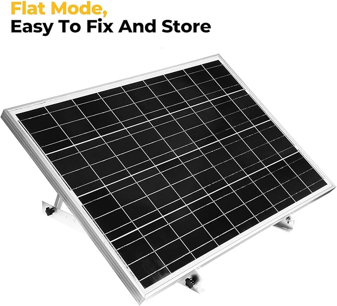 BougeRV 28in Adjustable Solar Panel Tilt Mount Brackets with Foldable Tilt Legs, Solar Panels Mounting Support up to 100 150 200 Watt Solar Panel for Roof, RV, Boat, and Off-Grid