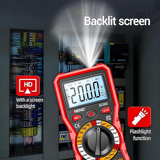 ANENG Multimeter with Backlit LCD,Ohm Volt Amp Meter,Non Contact Voltage Tester Measures DC AC Voltage,Current,NCV,Resistance,Continuity,Diodes,Electric Tools for Automotive Battery Test
