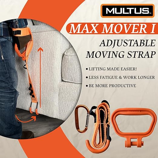 Multus Max Mover Panel Lift – Heavy Duty Plywood, Sheetrock & Drywall Carrier | Ergonomic Handle Strap System for Easier Lifting & Moving Panels