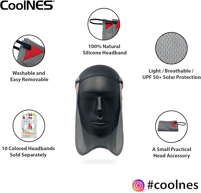 CoolNES - UV Sun Protection Neck Drape Adjustable Multifunctional 2 in 1 Face Covering for Outdoor Fishing - Unisex