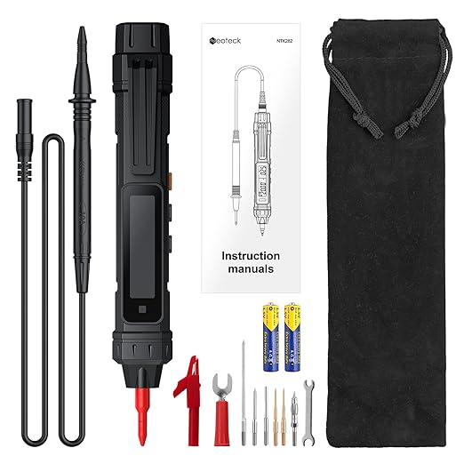 Neoteck 3 in 1 Pen Type Multimeter with Phase Sequence Detection 6000 Counts Digital Multimeter Voltage Tester with LCD Display for AC/DC Voltage Resistance Diode Continuity Capacitance Frequency