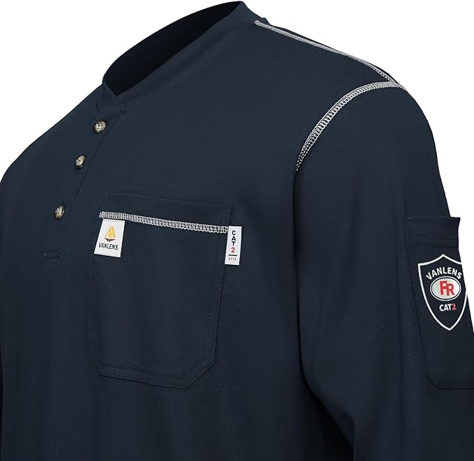 FR Shirts for Men CAT2/HRC2 Flame Resistant Shirts 6.5oz Light Weight Long Sleeve Fire Retardant Shirts