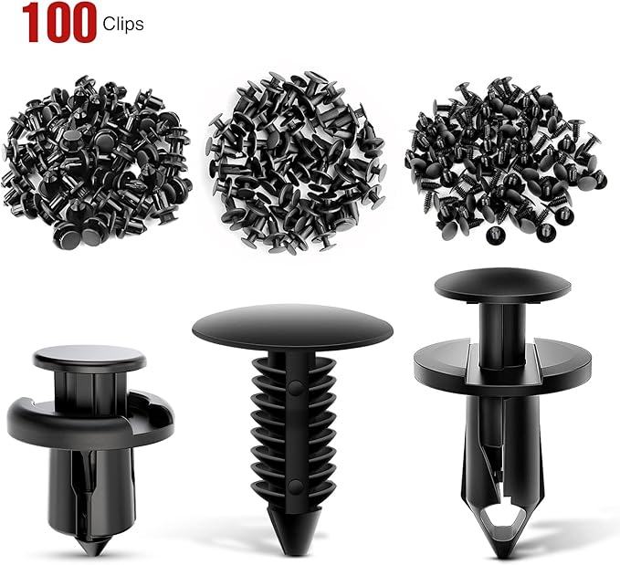 Nilight 100PCS Car Retainer Clips 7mm 8mm 10mm Nylon Push Expansion Screws Replacement Kit,Bumper Fastener Rivet Clips for Honda,Acura, GM,Ford,Chrysler