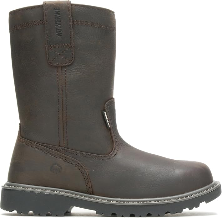 Wolverine Men's Floorhand Waterproof 10in Wellington Dark Brown Work Boot