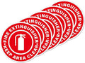 5 Pack Fire Extinguisher Keep Area Clear Sign 17×17 Inches Large Caution Safety Warning Sticker Self Adhesive Vinyl Waterproof Signage for Office Business Workshop