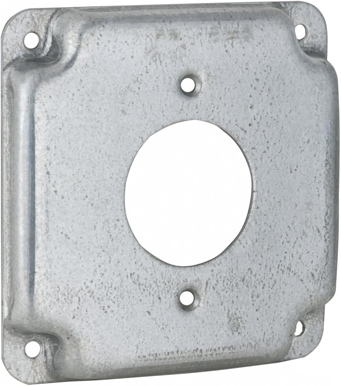 Hubbell-Raco 812C 20A Receptacle 1.594-Inch Diameter 4-Inch Square Exposed Work Cover (Pack of 2)