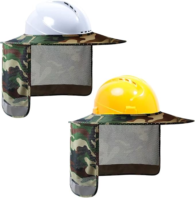 TCCFCCT Hard Hat Sun Shade, Full Brim Neck Shield, 2Packs, Hard Hat Not Included