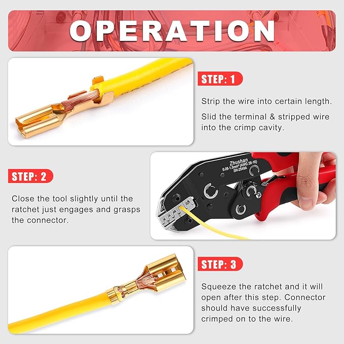 Zhushan SN-2549A Molex & JST Crimper for AWG 28-16 (0.08-1.5mm²) – Precision Tool for JST, Molex, and Dupont Terminals