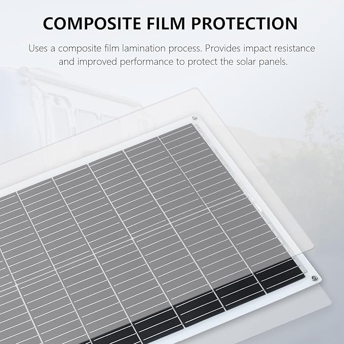 XINPUGUANG 100W Flexible Solar Panel 12V System kit 10A Charge Controller Cables with Alligator Clip PV Connector Cables for Yacht, Boat, RV, Cabin, 12v Battery Charge