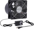 4.72" High-Speed Axial Exhaust Duct Fan with 4" Flange Adapter Stepless Speed Controller – 38mm Thick for 3D Printer Enclosure Laser Engraver Soldering Fume Extractor and Grow Tent Ventilation