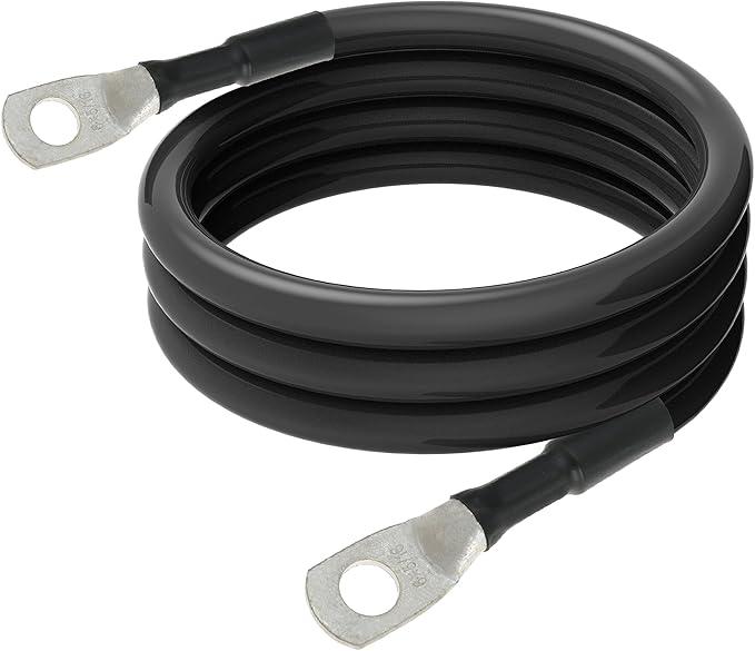 6 AWG Battery Cable 6AWG Gauge Battery Inverter Cables for Automotive Solar Marine Boat RV Car Motorcycle (6 AWG, 3FT, 5/16")