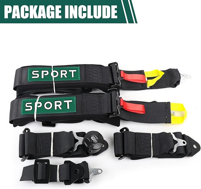 BESTZHEYU 5-Point Racing Harness Set SFI with Ultra Comfort Heavy Duty Shoulder Pads