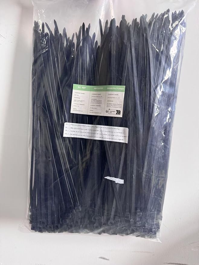 XINGO 12 Inch Black Cable Zip Ties (500 Pack), 40 Pounds Tensile Strength-Heavy Duty, Self-Locking UV Resistant Nylon Plastic Wire Ties for Indoor and Outdoor Use