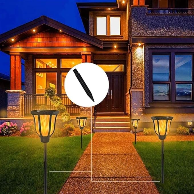 12 PCS Plastic Ground Spikes Stakes, 8.27" x 0.827" Solar Torch Lights Spikes Replacement ABS Ground Stakes for Christmas Garden Lights (8.27" x 0.827")