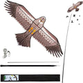 eyijklzo Hawk Kite Bird Scarer with 4M Adjustable Pole - Wind-Driven Motion for Farm, Chicken Coop, Orchard Protection - Hawk Deterrent for Chickens, Crops, Vineyards (Maroon)