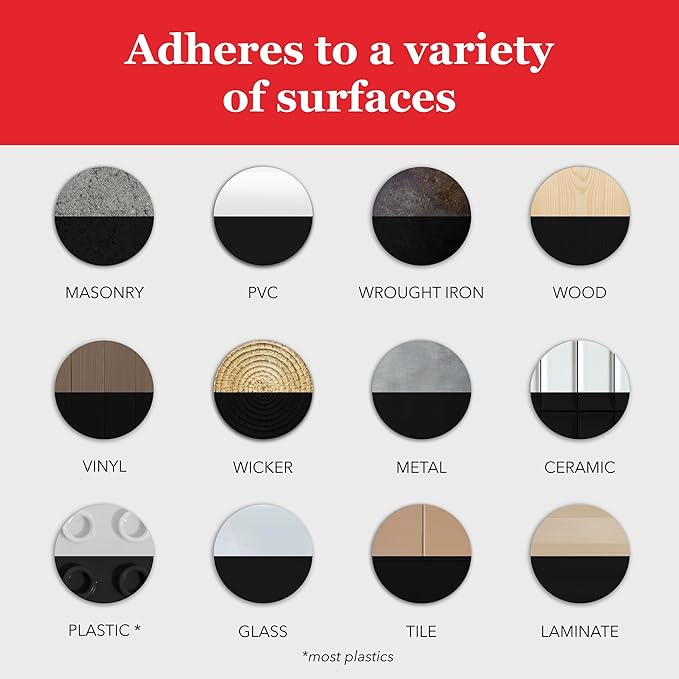 Krylon Fusion All-In-One Adhesive Spray Paint for Indoor/Outdoor Use, 12 oz, Black