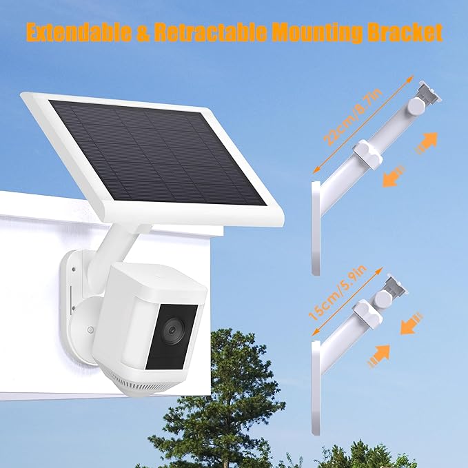 Wall Mount for Cameras and Solar Panels, 2-in-1 Mount Compatible with Ring, Blink, Eufy, Arlo, Wyze, Solar Panel and Cam, with Ring Stick Up Cam/Spotlight Cam/Plus/Pro(Battery), Adjustable Angle