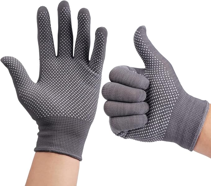 12Pairs Work Gloves Anti-slip Knitted Stretchy Cloth Glove Thin Moist Glove Liners