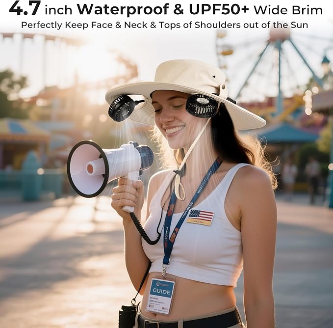 AMACOOL Bucket Hat Fan, Gifts for Him Father Dad Husband, Fishing Essentials for Men Women Camping Hiking Beach Gardening