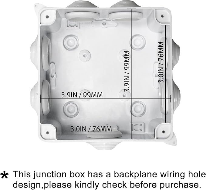 Sunnyglade IP65 ABS Plastic Waterproof Dustproof Junction Box Universal Durable Electrical Project Enclosure (3.9"x3.9"x2.8")