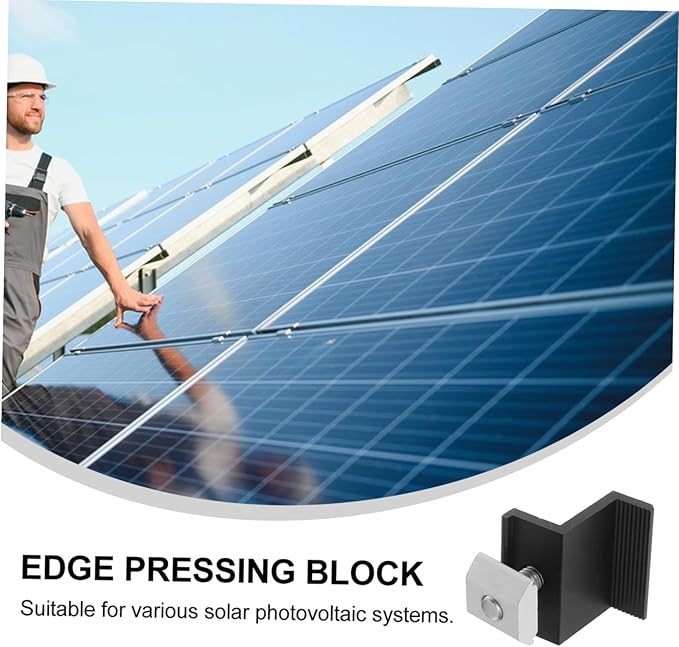 Milisten 4pcs Aluminum Solar Panel Mounting Brackets Side Pressure Blocks for Secure Installation Sturdy Durable Design User-Friendly Clamps for Enhanced Stability