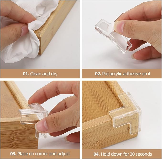 28 Pcs Clear Corner Protector - L, T, Round Shape Corner Guards & Bumpers to Cover Sharp Furniture & Table Edges for Baby Kid Toddler Safety