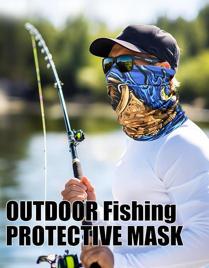 JHYWELL Cooling Neck Gaiter Face Mask, UV Protection Masks Gator, Windproof Bandana for Skiing, Fishing, Hiking, Cycling